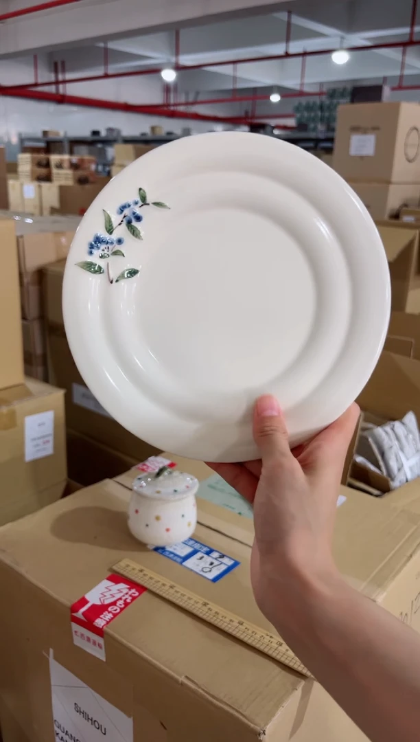 瓷片蓝莓花圆盘全新福利