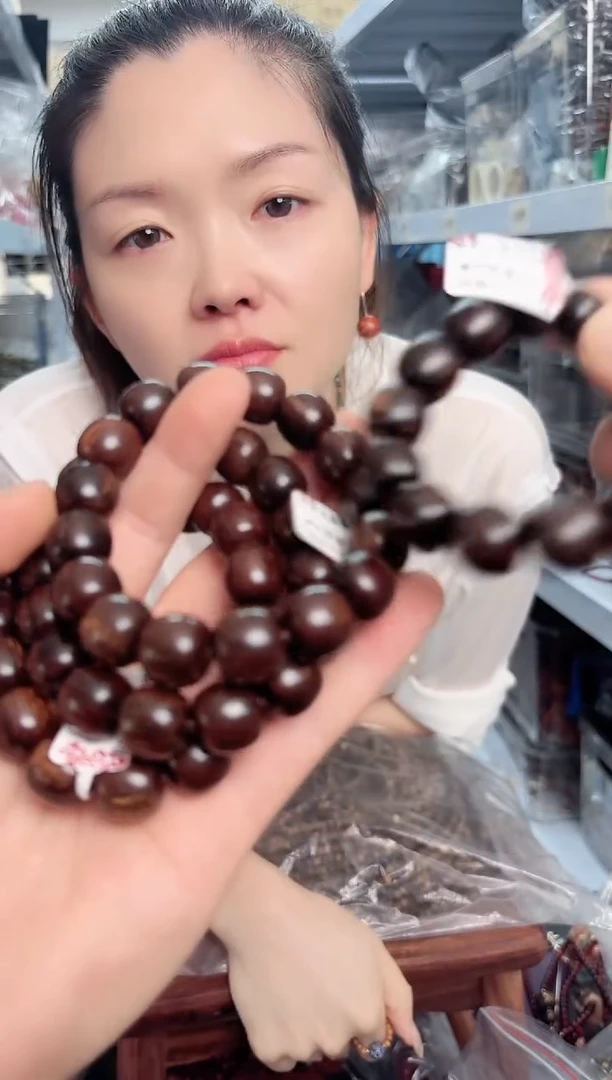 贡木黑料13mm桶珠单圈手串