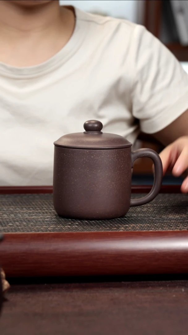 茶杯紫砂尾单瑕疵天青紫泥墩墩杯