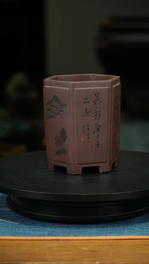 紫砂花盆王精品兰花微