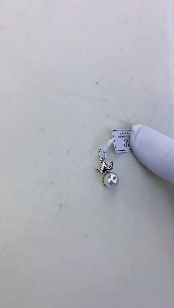 银S925镶嵌饰品海水珍珠设计款吊坠