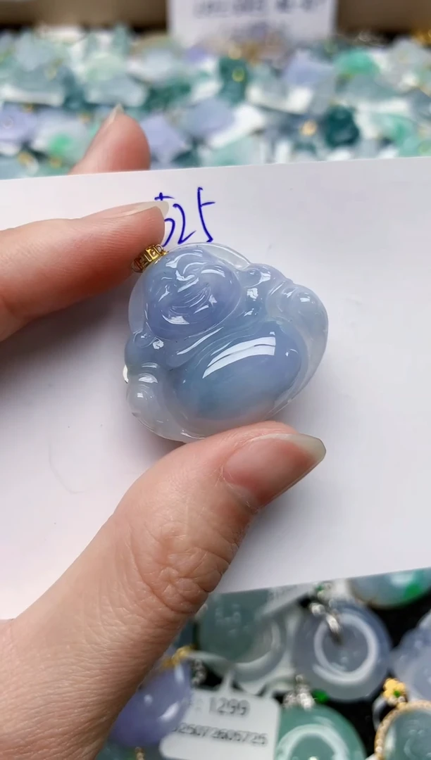 翡翠18K金镶嵌颈饰天然缅甸A货翡翠百元以上9元证书费自理1