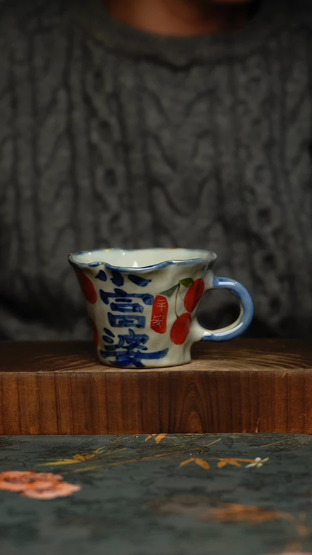 瓷片釉下彩手工手绘同款陶器