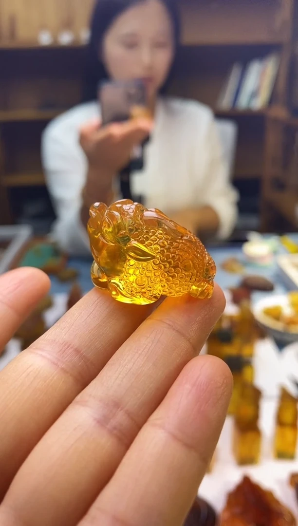琥珀颈饰未镶嵌SN63-45（金蟾）