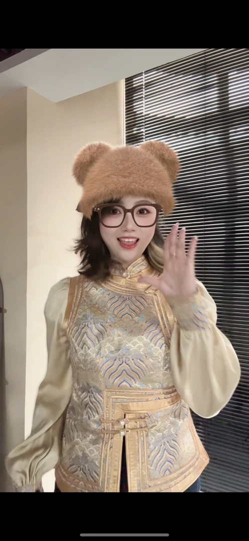 金山水纱袖马甲民族风服饰新款显瘦上衣蒙古族元素女装高级感时尚