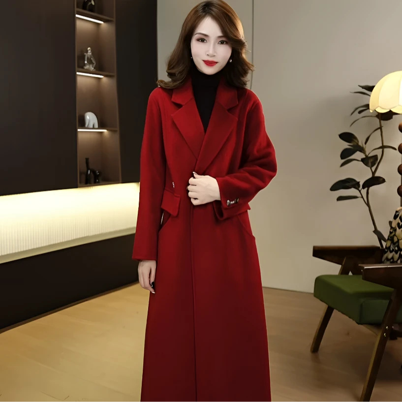新品上新（双面妮）2025秋冬长款双面羊毛大衣正肩显瘦时尚设计