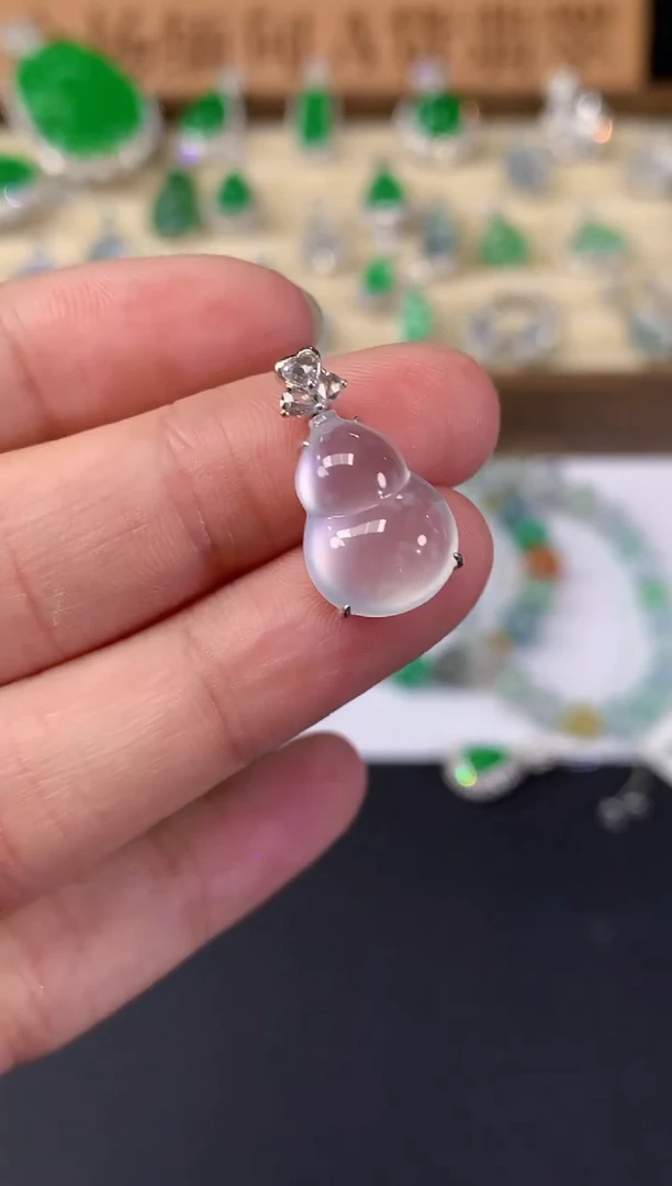 吊坠(不含链)18K金镶嵌翡翠A319|15800