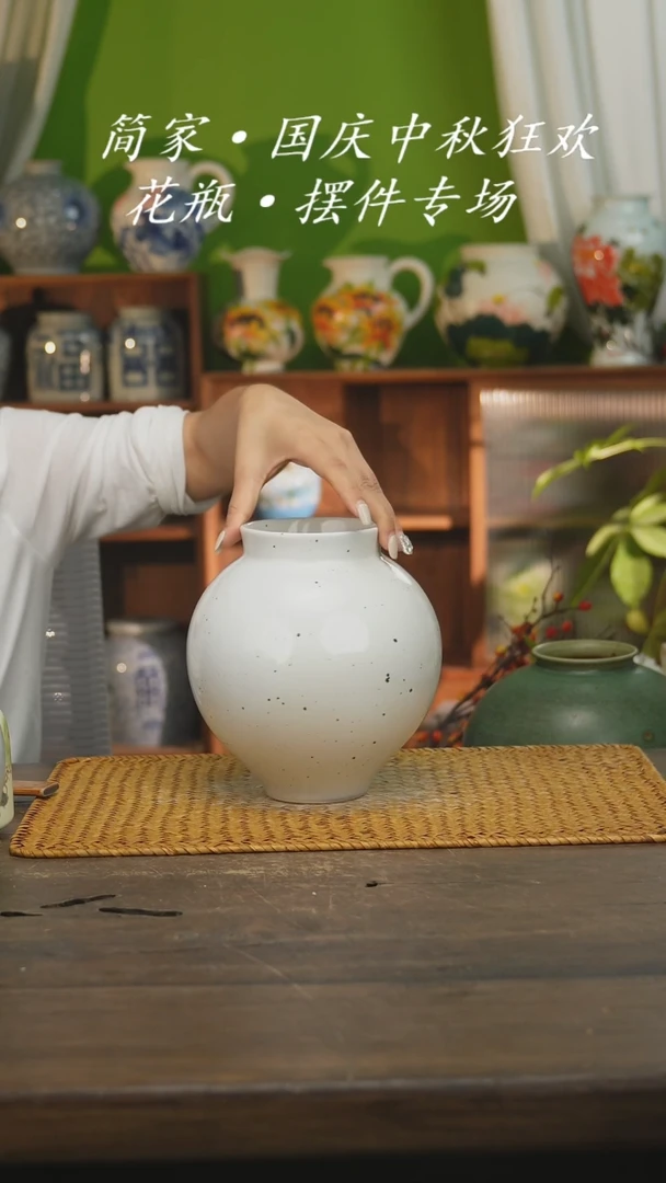 瓷片景德镇纯手工手绘花器摆件