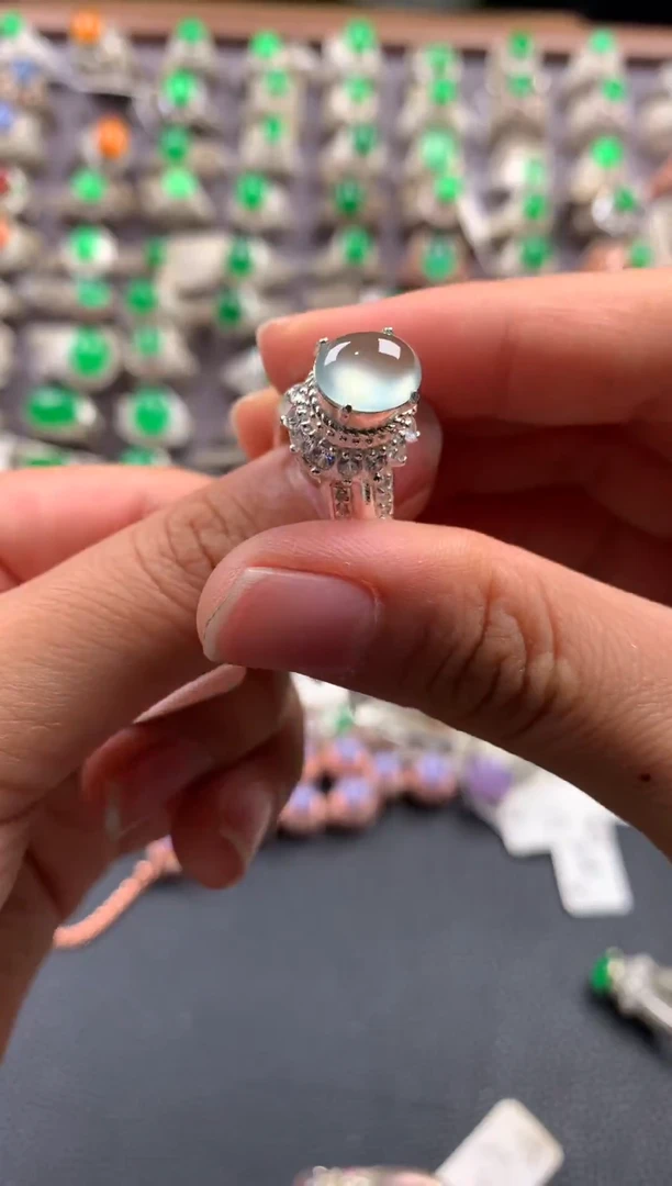 未镶嵌定制翡翠天然缅甸翡翠戒面 10.26