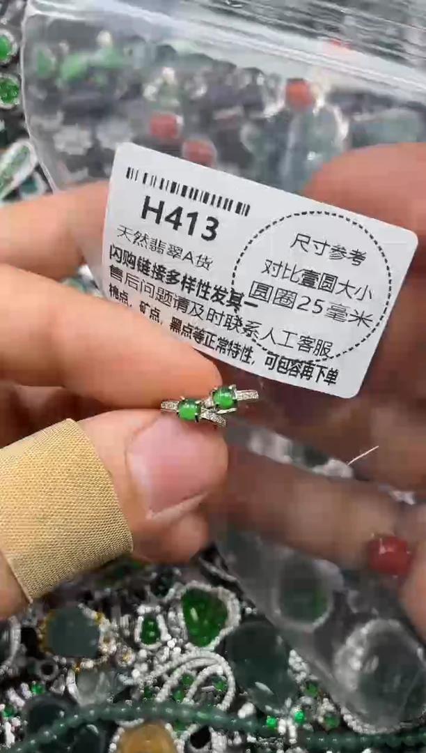 颈饰未镶嵌翡翠H413耳扣