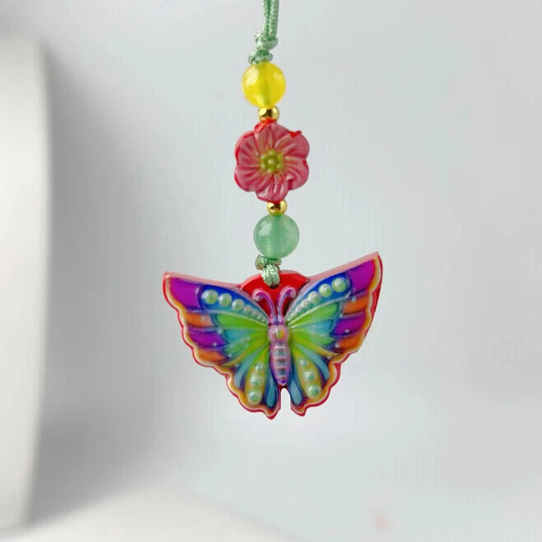 天然辰砂【莹莹专属】天然朱砂蝴蝶挂件M9877