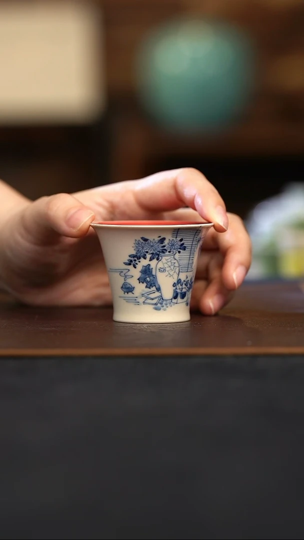 瓷上林泉清供主人杯