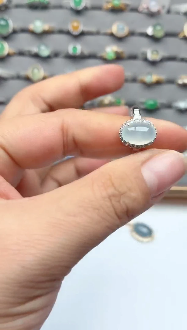 银S925镶嵌戒指翡翠.