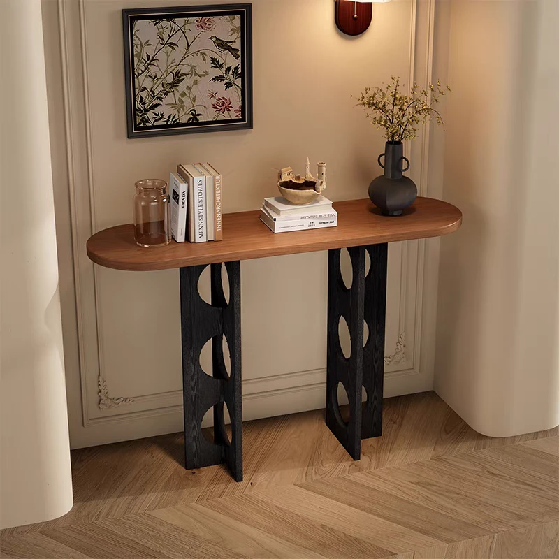 中式实木拼色客厅端景台——精湛工艺E0级环保支持定制喷漆饰面适