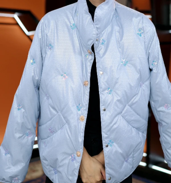 2025杭州原版正品保暖气质减龄修身羽绒服E-4573