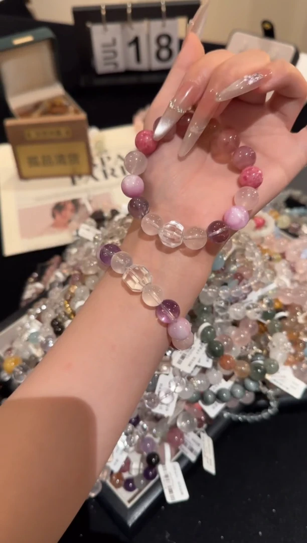 水晶手链合金紫色多宝x2134