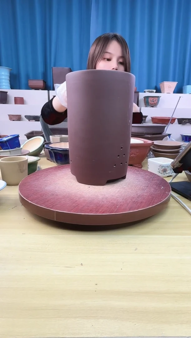 紫砂花盆浅草紫砂花盆微瑕