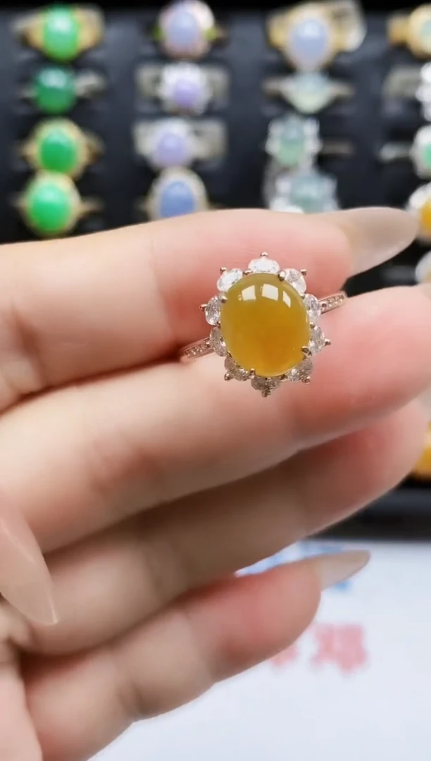 银S925镶嵌戒指翡翠1005