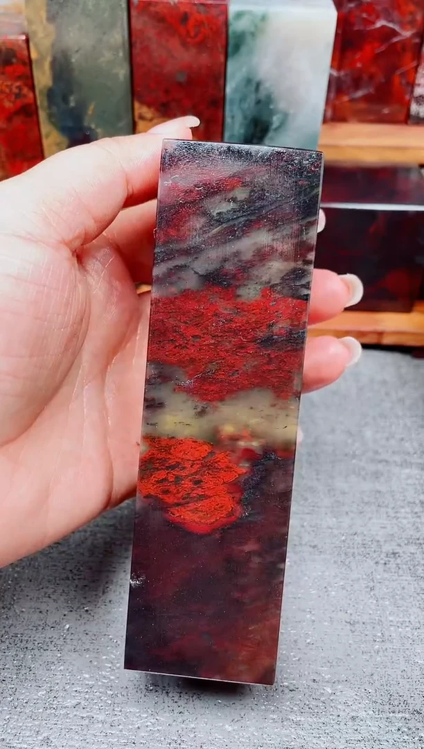 玉桂林鸡血玉素章34