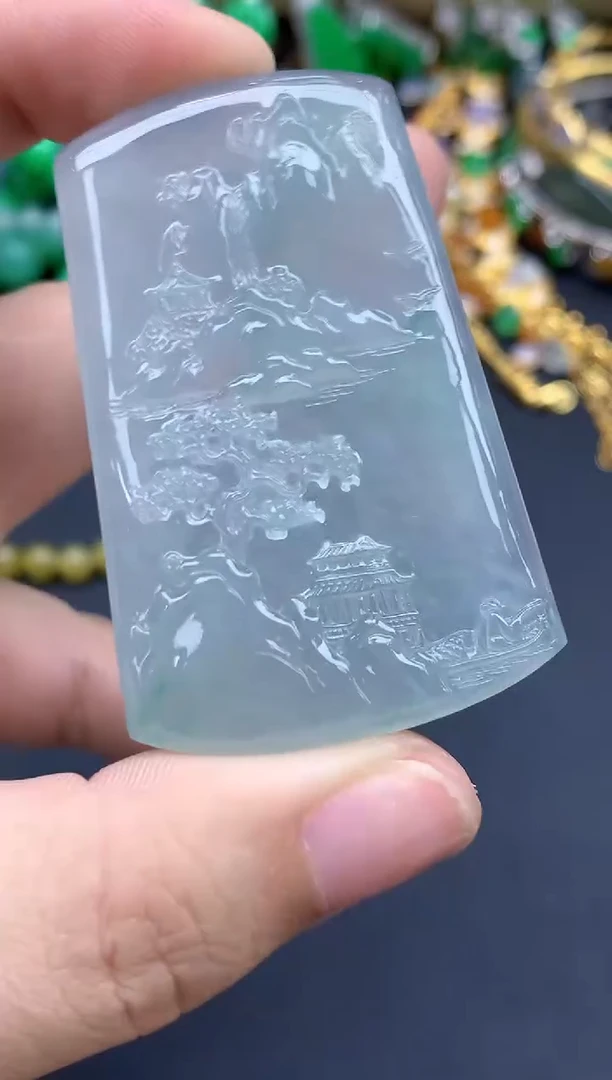 翡翠未镶嵌颈饰420-春日珠宝