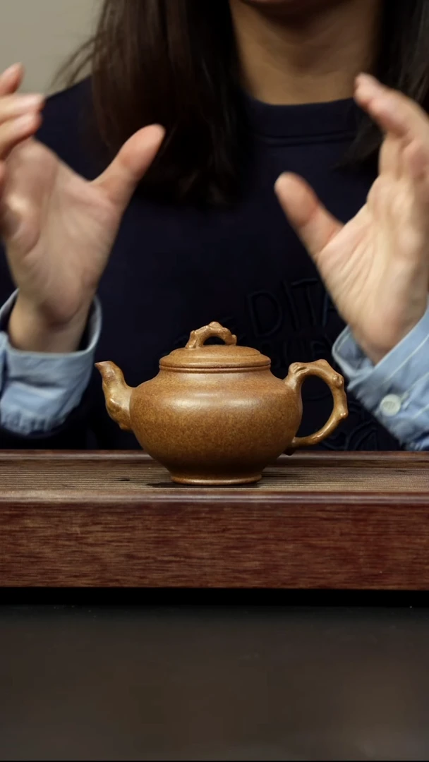 紫砂茶壶黄金段柴烧 梅报春