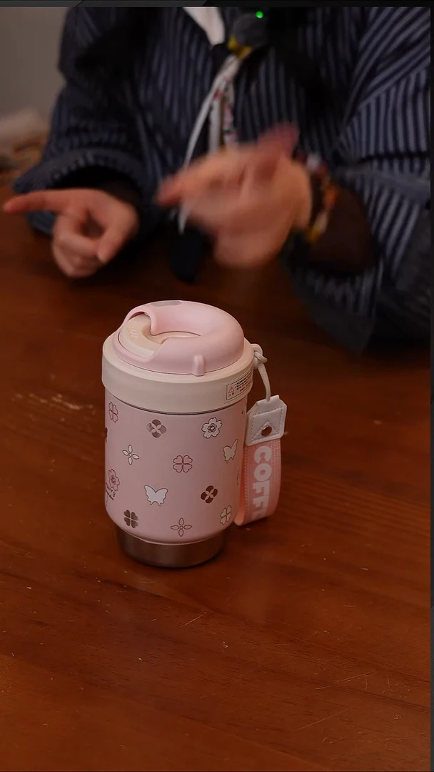 陶69-幸运蝴蝶纯钛保温杯500ml【CF5982】