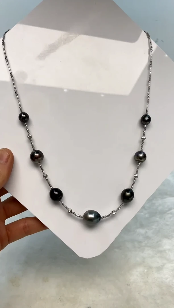 颈饰银S925镶嵌海水珍珠.