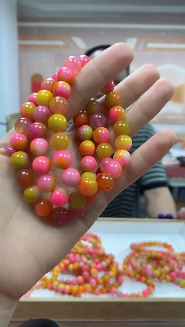 未镶嵌手串玛瑙/玉髓左琴双色玛瑙手串10mm 多样性发一件