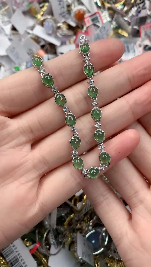 银S925镶嵌戒指翡翠4444----6