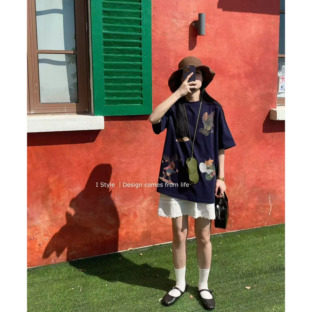 十三行I STYLE-夏季福秒趣味卡通印花T恤#6061