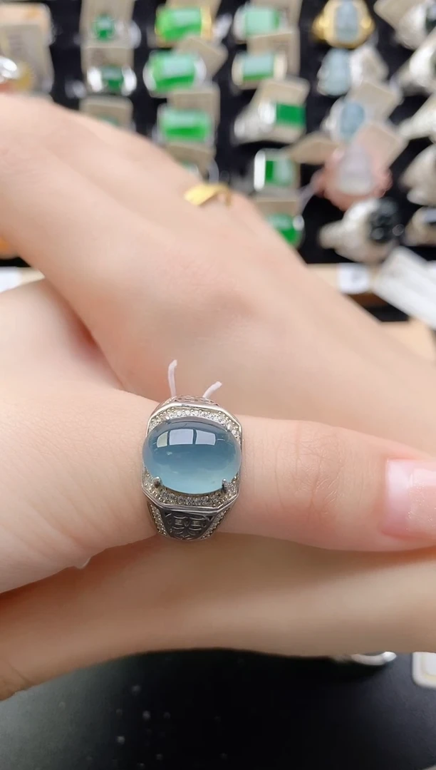 【闪购商品】翡翠戒指银S925镶嵌12121