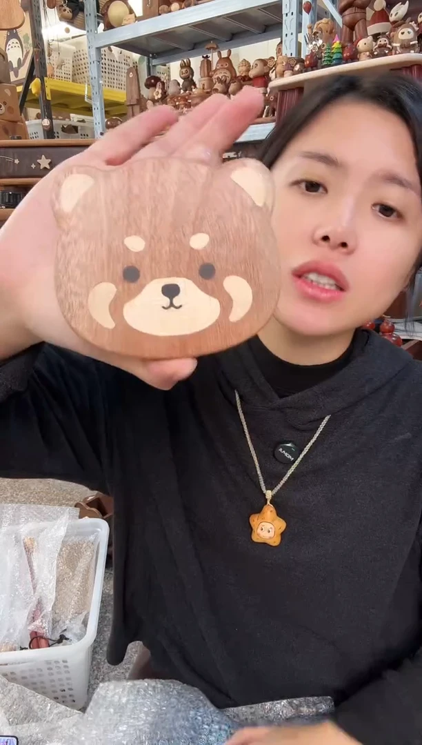 木瑕疵小熊猫杯垫冰箱贴