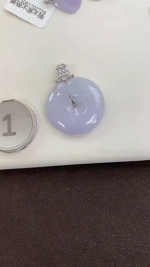颈饰银S925镶嵌翡翠天然缅甸a货翡翠