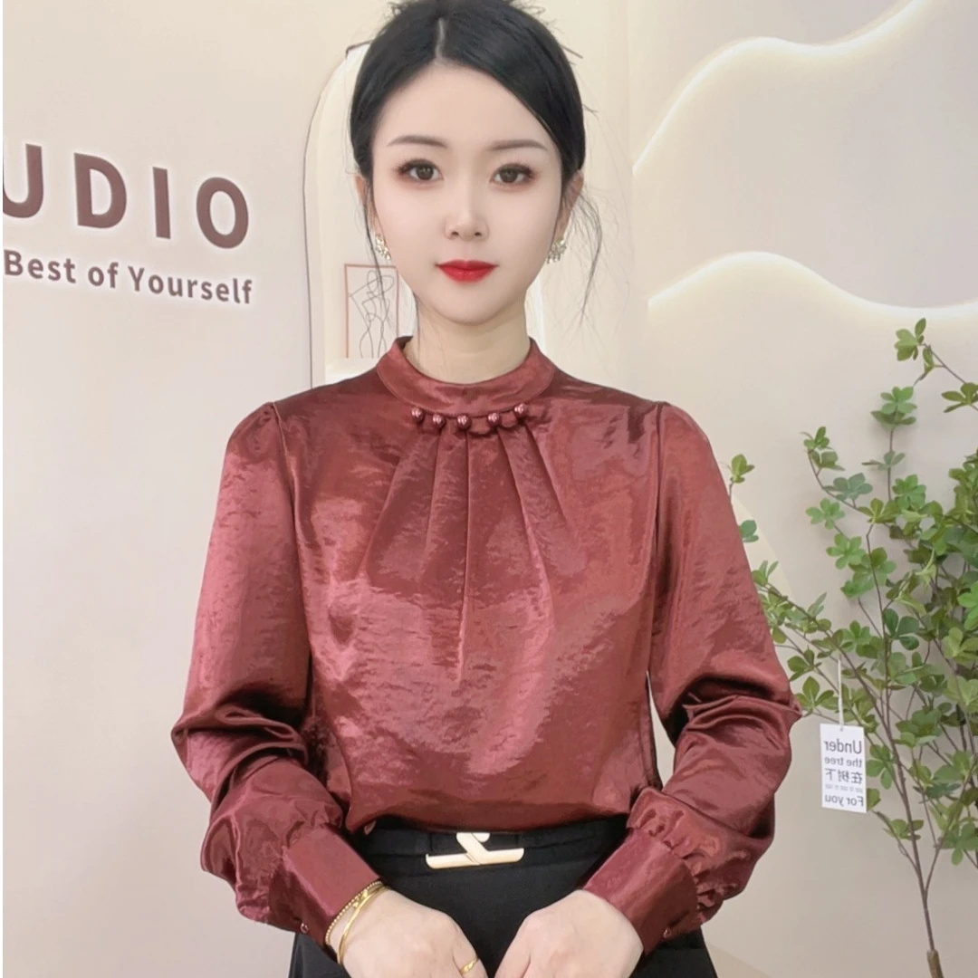 【沫姿女装】新款春款698设计感时尚百搭气质减龄显瘦女士长袖衬衫