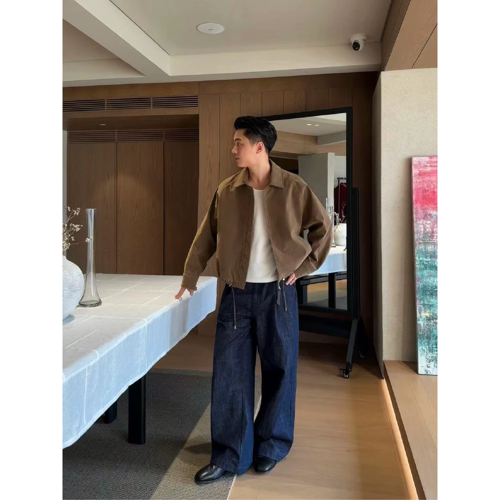 DUPU 25F/W【麂皮绒】470G复古质感立体裁剪纯色拉链宽版型夹克外套