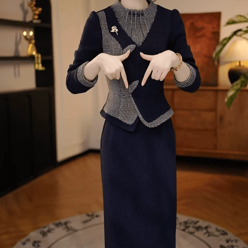 C178【连衣裙】2025冬季新款时尚保暖加绒加厚洋气减龄休闲连衣裙