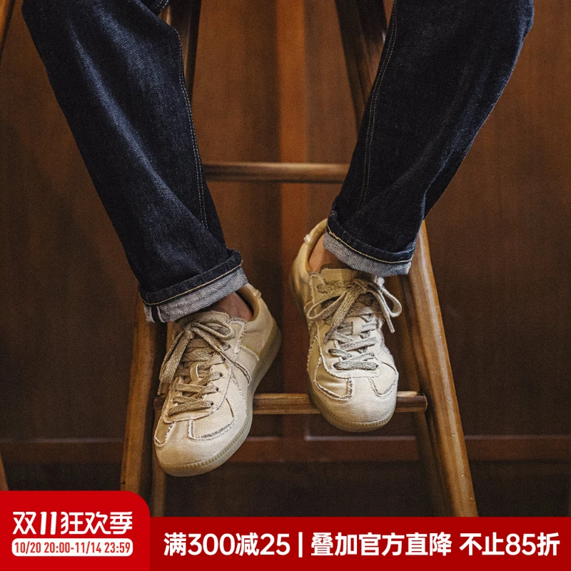 马登荒漠沙丘复古德训鞋春男士帆布鞋男款秋季休闲运动软底板鞋