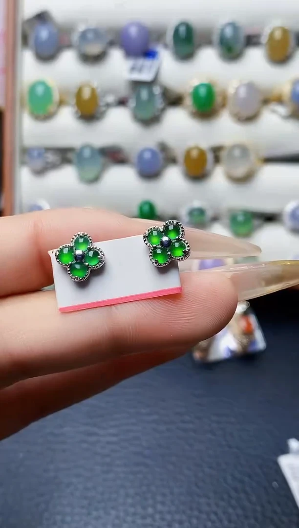 银S925镶嵌戒指翡翠3434