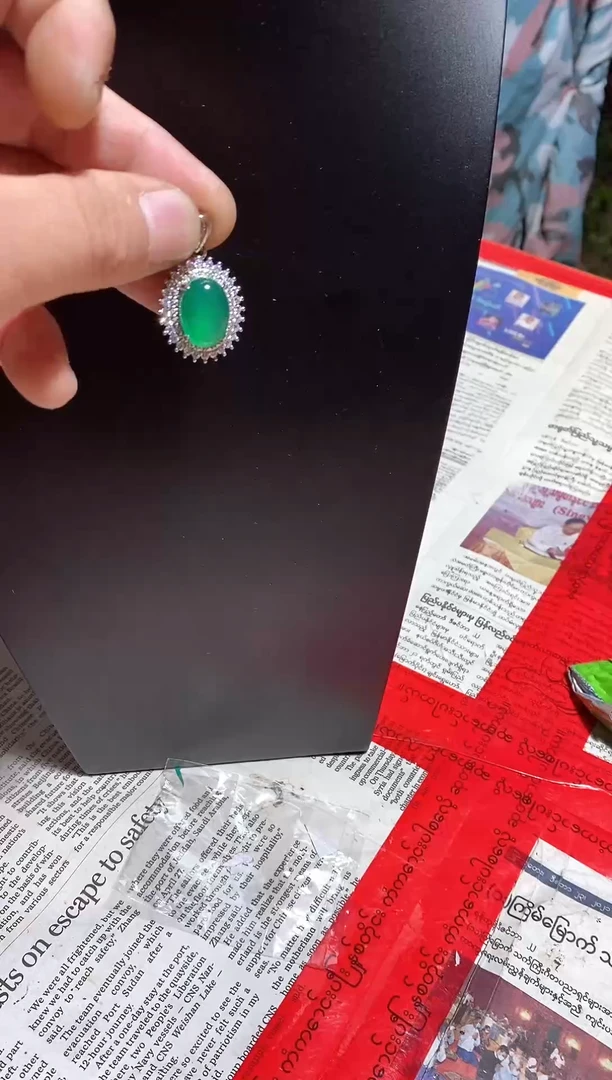 颈饰银S925镶嵌翡翠15