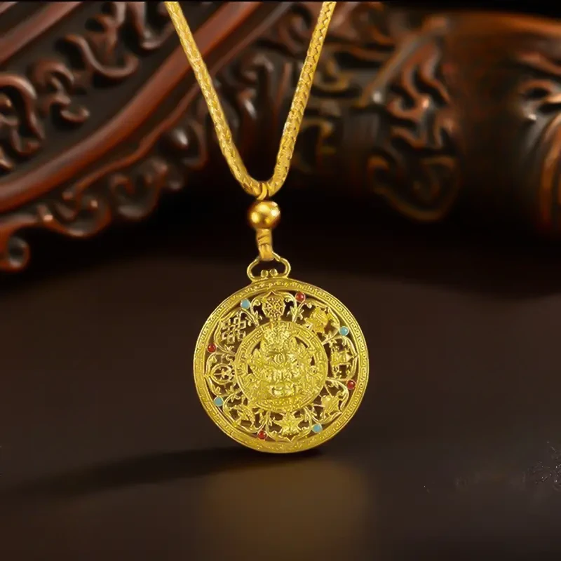 【先生推荐】蛇年新款新中式金色黄財神八宝罗盘钥匙扣貝才驾车用品