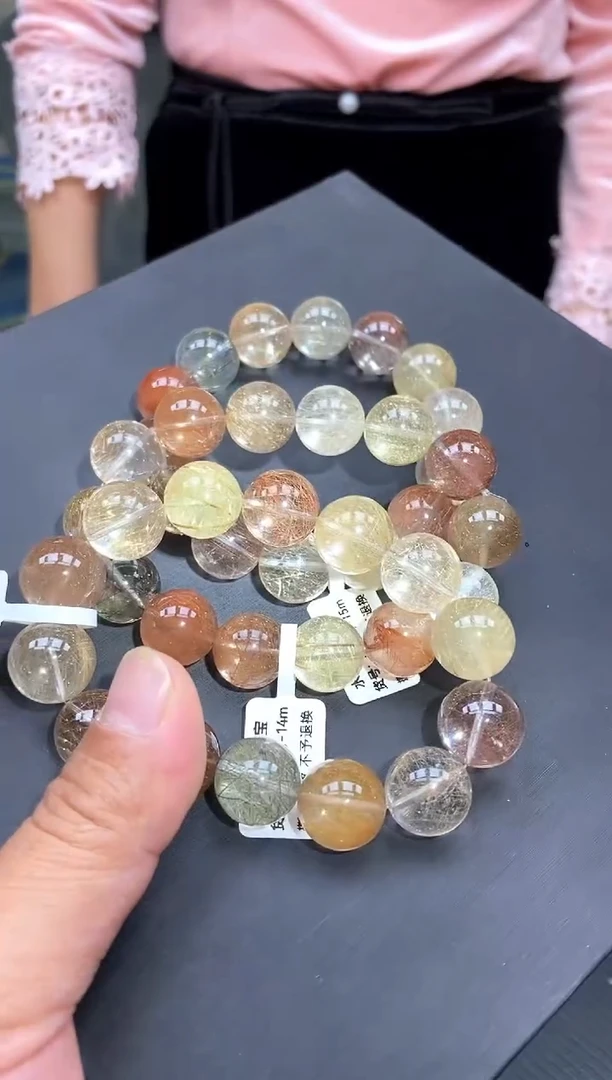 未镶嵌手串水晶7彩兔毛14mm多样性发其一