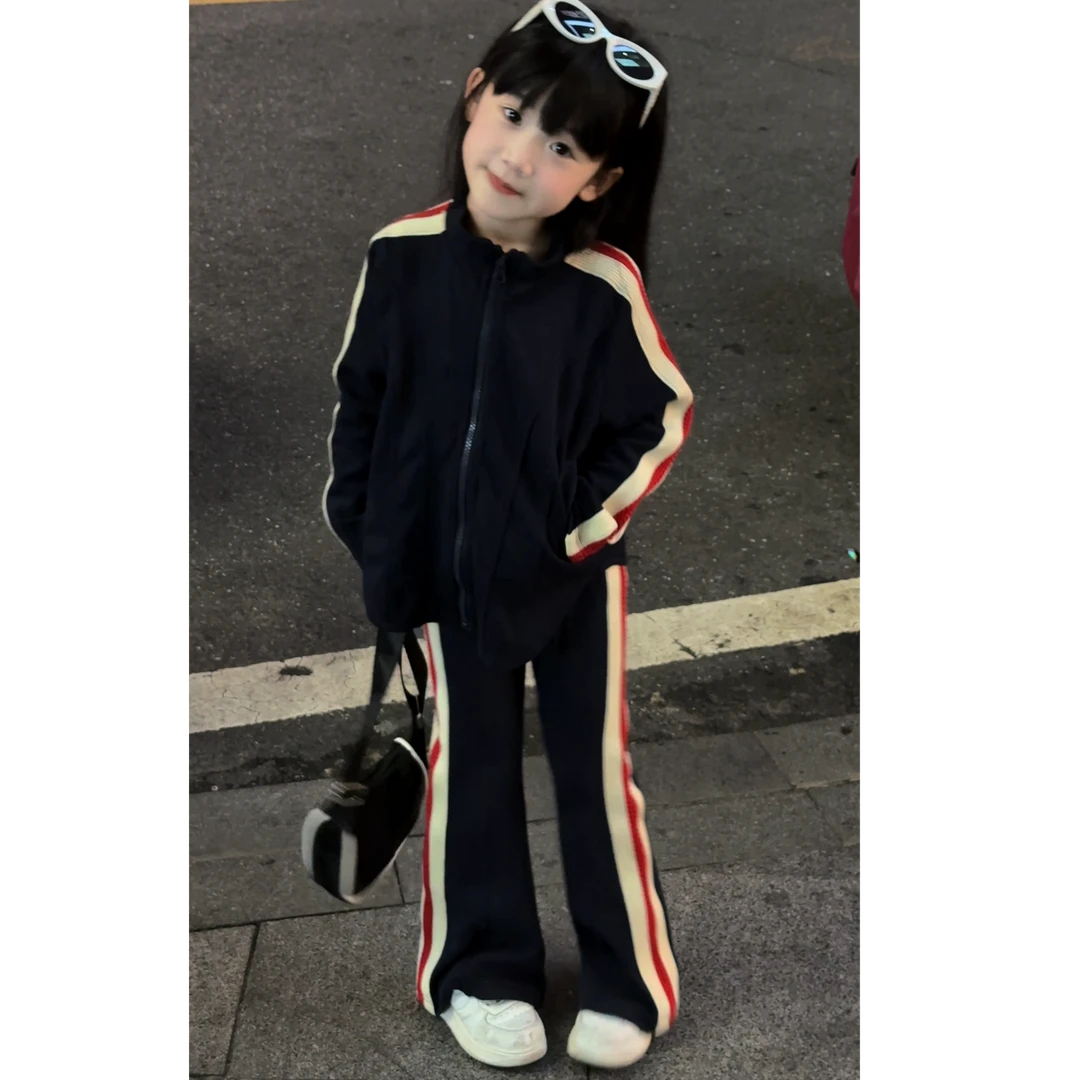 童装女童套装秋季新款儿童运通外套休闲裤子两件套潮