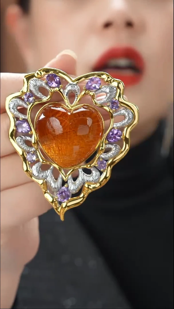 琥珀吊坠(不含链)未镶嵌精品红皮吊坠