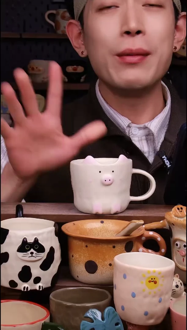 杯子陶景德镇可爱设计师款陶瓷