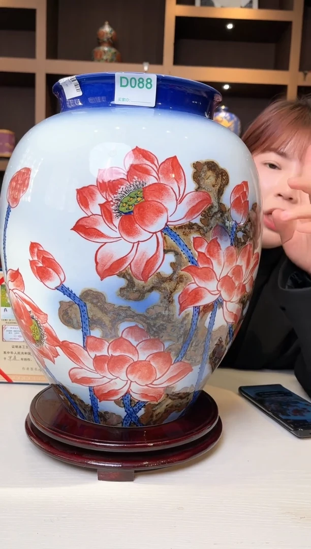 【闪购商品】摆件景德镇陶瓷花鸟赏瓶088