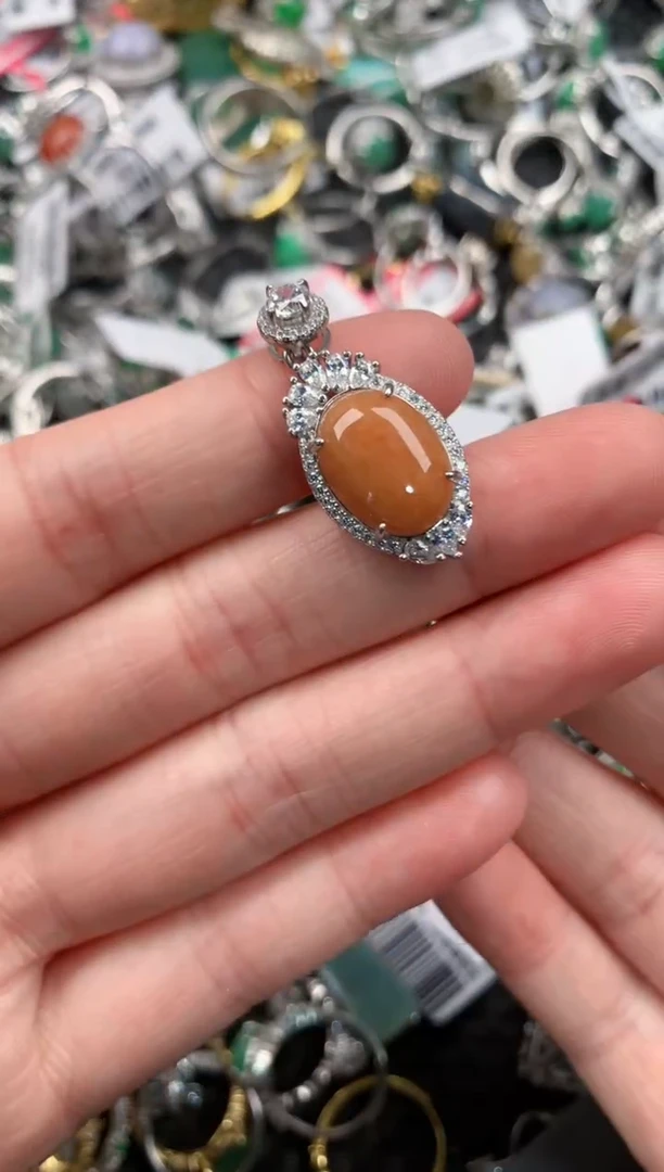 银S925镶嵌戒指翡翠444---2