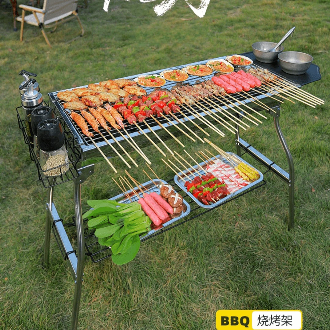 家庭户外大号烧烤炉折叠木炭抽拉式全套炉子烧烤炉烧烤架便携家用