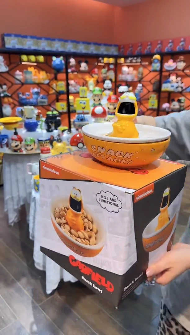 瓷片@@加菲猫陶瓷瓜子盘