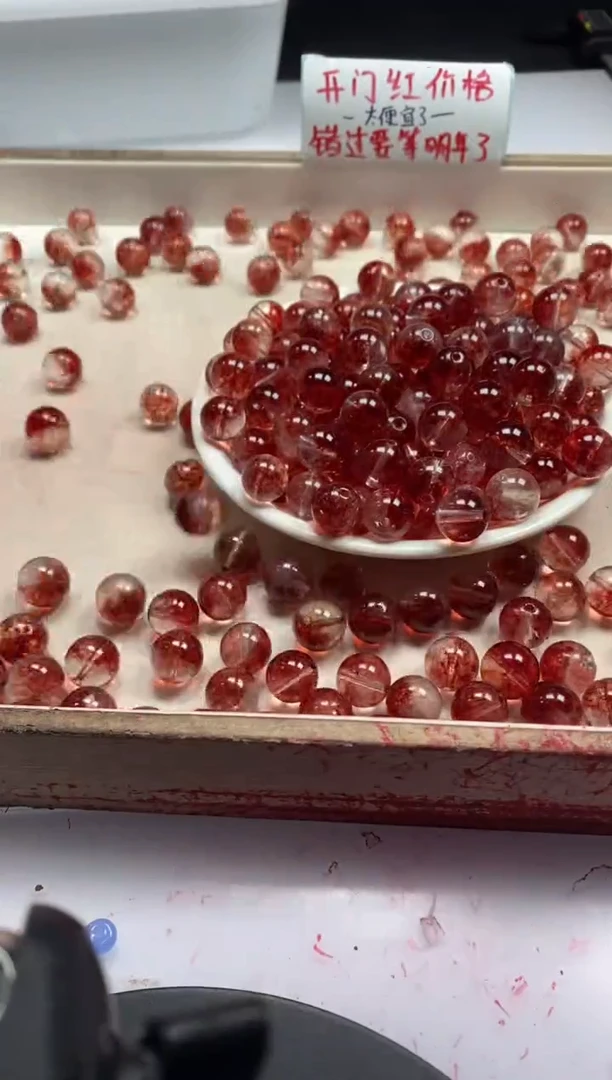 【闪购商品】水晶颈饰未镶嵌w143红幽灵烤色12mm*10颗