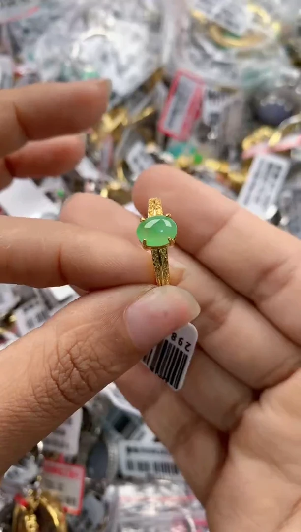 银S925镶嵌戒指翡翠333    10